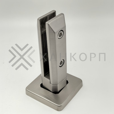 Стойка FOS-05 для стекла напольная 90х190 мм со сверлением и регулировкой, дюплекс/матовый