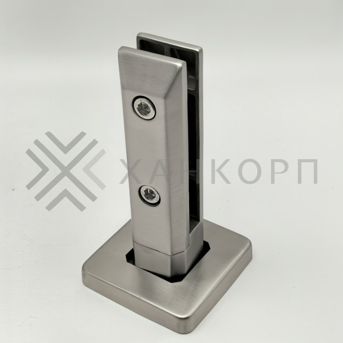 Стойка FOS-05 для стекла напольная 90х190 мм со сверлением и регулировкой, дюплекс/матовый