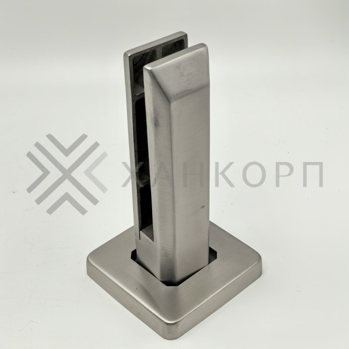 Стойка FOS-05 для стекла напольная 90х190 мм со сверлением и регулировкой, дюплекс/матовый