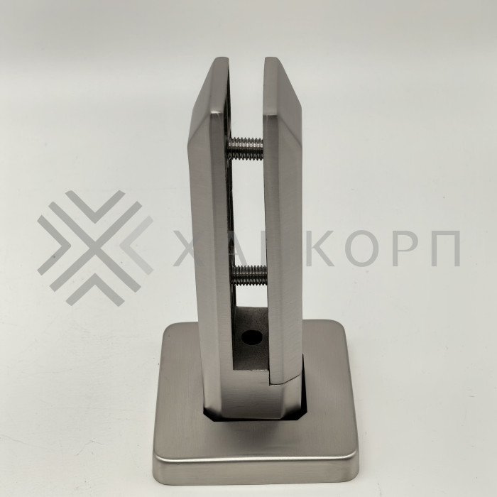 Стойка FOS-05 для стекла напольная 90х190 мм со сверлением и регулировкой, дюплекс/матовый