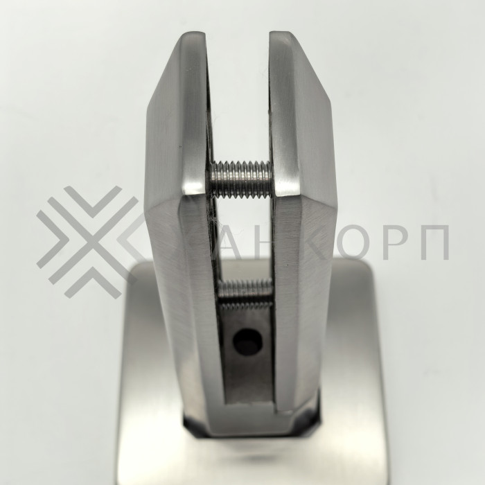 Стойка FOS-05 для стекла напольная 90х190 мм со сверлением и регулировкой, дюплекс/матовый