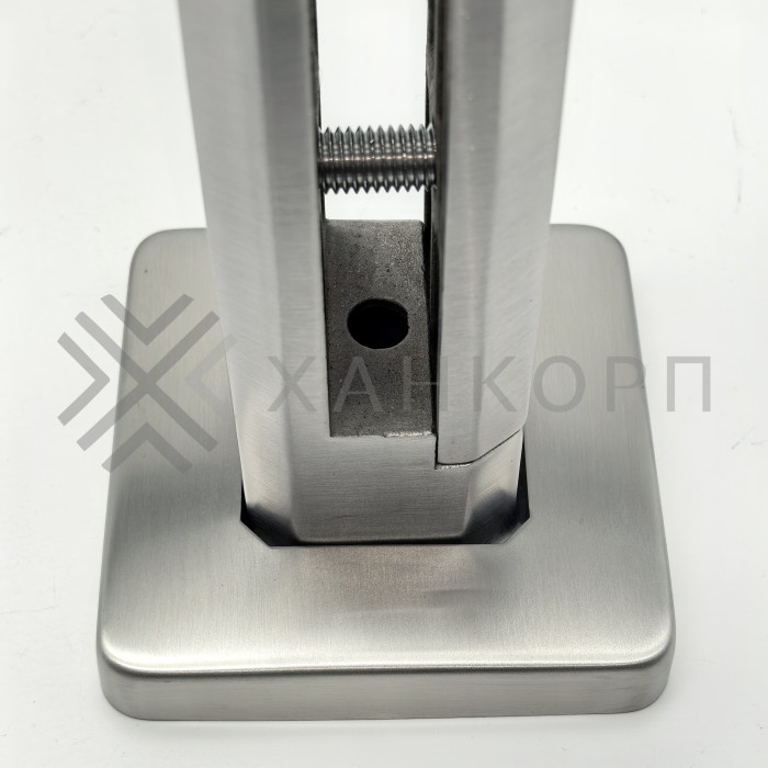 Стойка FOS-05 для стекла напольная 90х190 мм со сверлением и регулировкой, дюплекс/матовый