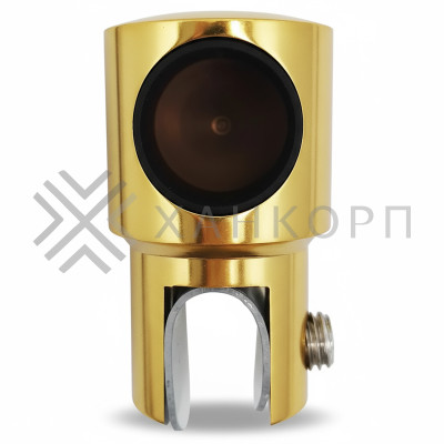 Держатель стекла FDC-12 трубы 19 торцевой 0°-360°, нержавейка/золото