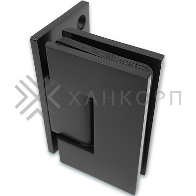 Петля Альфа α FDP-150 Премиум стена-стекло с боковым креплением, нержавейка/черный