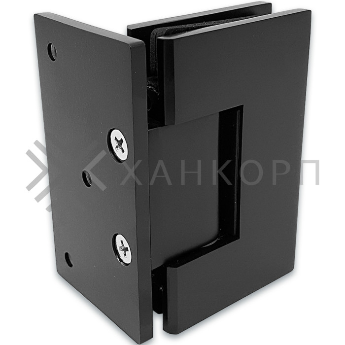 Петля Альфа α FDP-150 Премиум стена-стекло с боковым креплением, нержавейка/черный