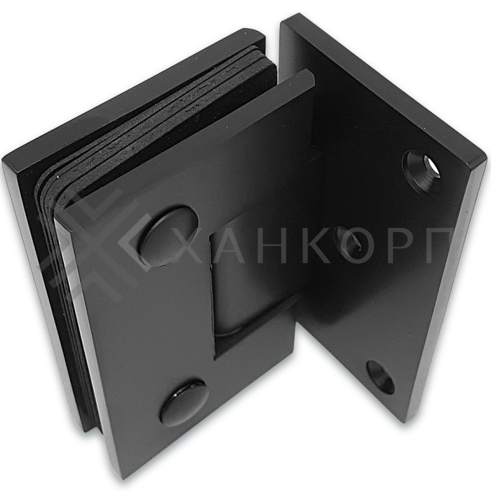 Петля Альфа α FDP-150 Премиум стена-стекло с боковым креплением, нержавейка/черный