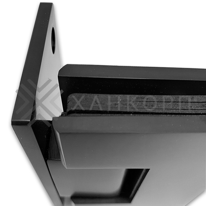 Петля Альфа α FDP-150 Премиум стена-стекло с боковым креплением, нержавейка/черный