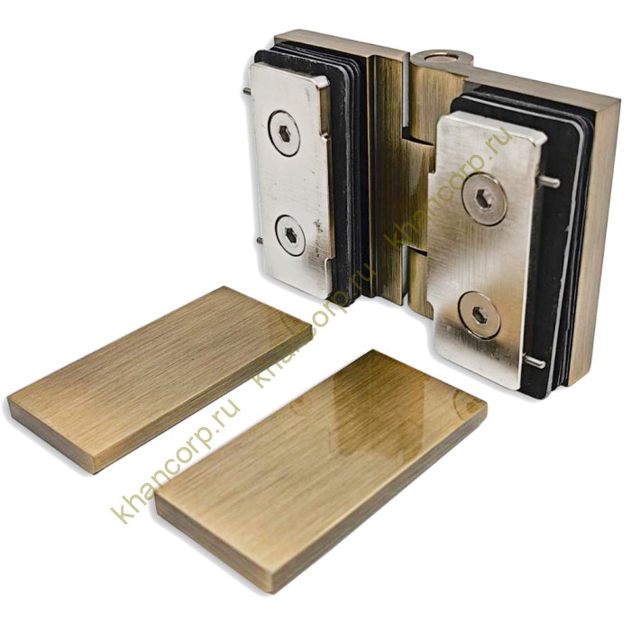 Петля Майя FDP-173 стекло-стекло 135˚-180˚, латунь/бронза