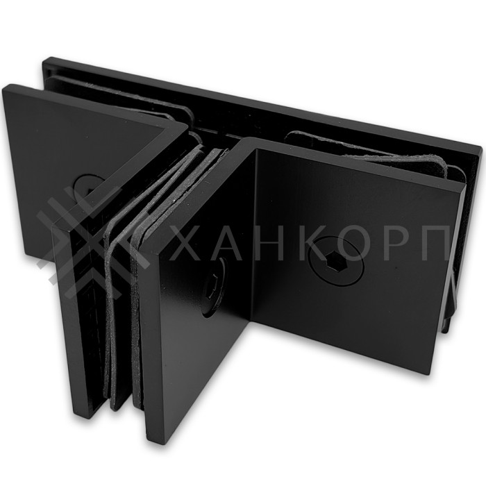 Коннектор Альфа α FDK-19 Т-образный для стекла, нержавейка/черный