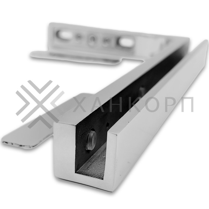 Угловой стабилизатор Диор FDK-4L стена-стекло 90˚ левый, нержавейка/полированный