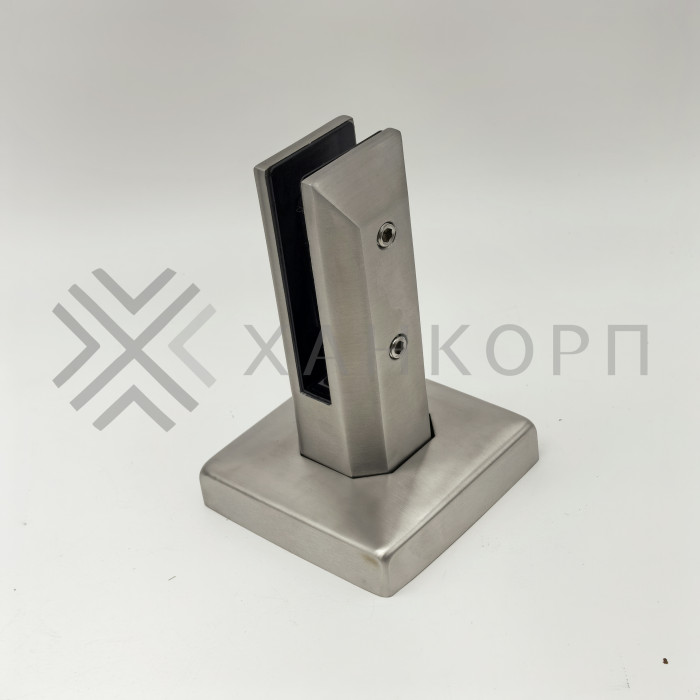 Стойка ПРЕМИУМ FOS-102 для стекла напольная 100х158 мм без сверления, дюплекс/матовый