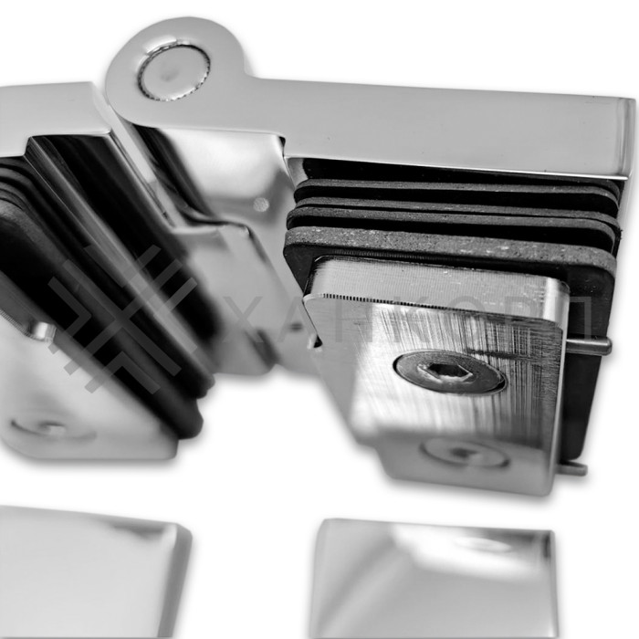 Петля Майя FDP-173 стекло-стекло 135˚-180˚, латунь/хром