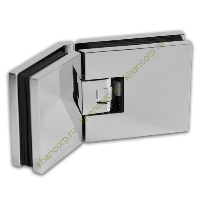 Петля Афродита FDP-234, стекло-стекло 135° с крышками, латунь/хром