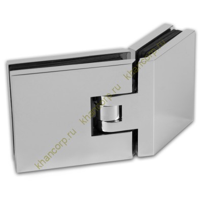 Петля Афродита FDP-234, стекло-стекло 135° с крышками, латунь/хром