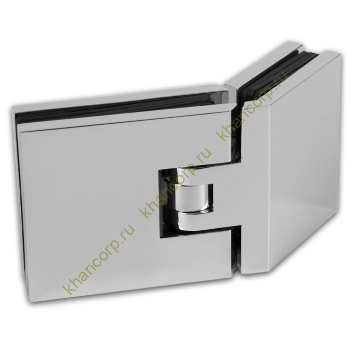 Петля Афродита FDP-234, стекло-стекло 135° с крышками, латунь/хром