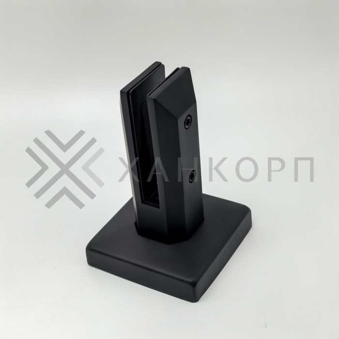 Стойка ПРЕМИУМ FOS-102 для стекла напольная 100х158 мм без сверления, дюплекс/черный