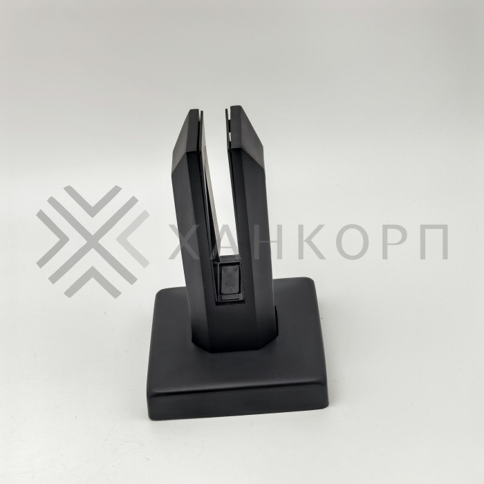 Стойка ПРЕМИУМ FOS-102 для стекла напольная 100х158 мм без сверления, дюплекс/черный