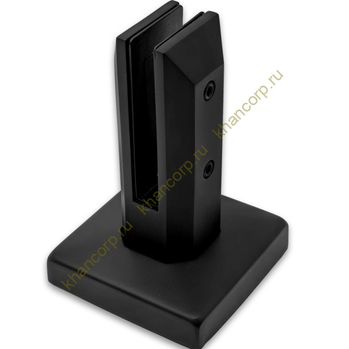 Стойка ПРЕМИУМ FOS-102 для стекла напольная 100х158 мм без сверления, дюплекс/черный