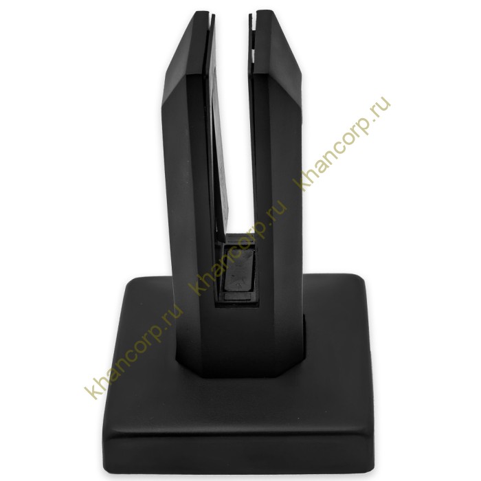 Стойка ПРЕМИУМ FOS-102 для стекла напольная 100х158 мм без сверления, дюплекс/черный