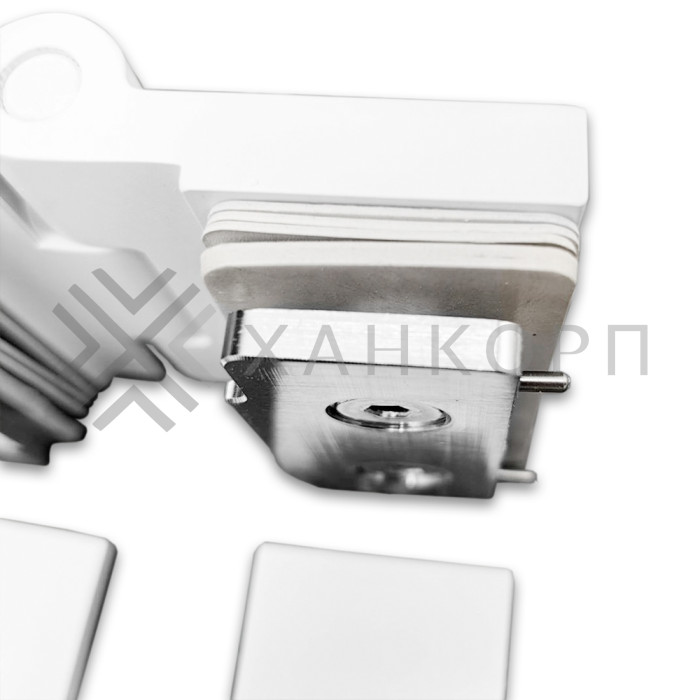 Петля Майя FDP-173 стекло-стекло 135˚-180˚, латунь/белый