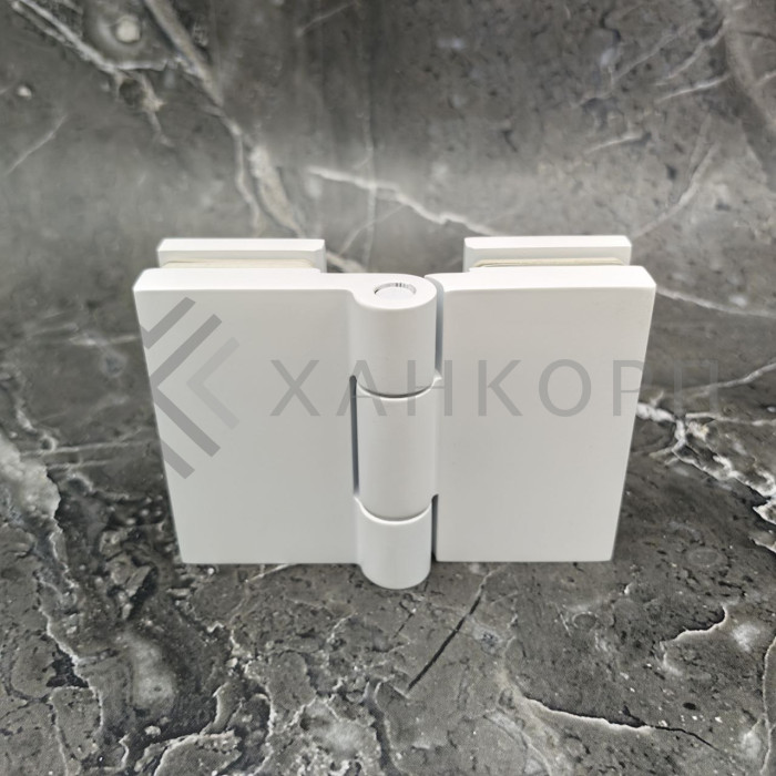 Петля Майя FDP-173 стекло-стекло 135˚-180˚, латунь/белый