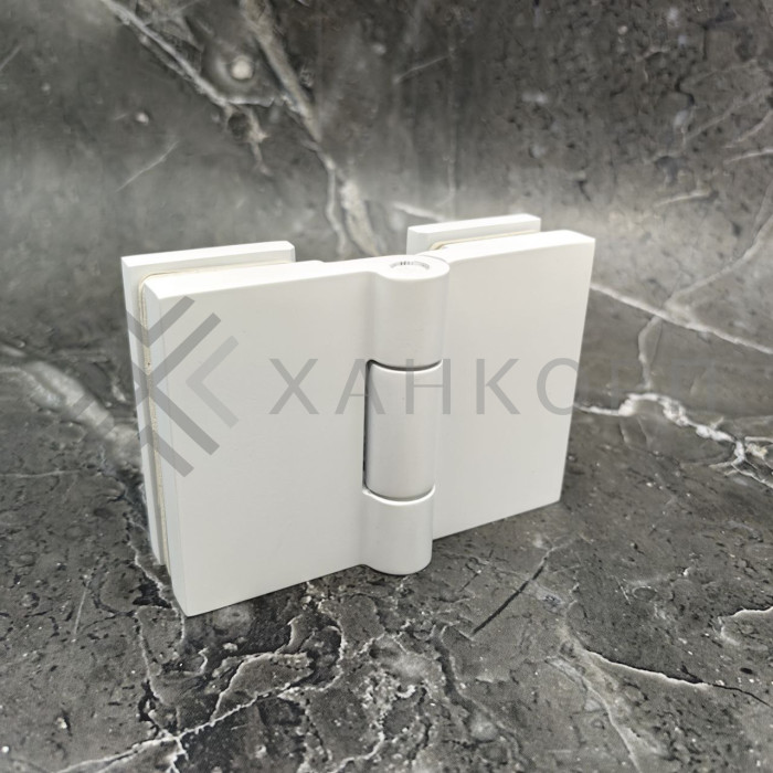 Петля Майя FDP-173 стекло-стекло 135˚-180˚, латунь/белый