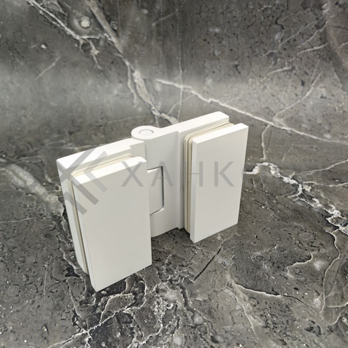 Петля Майя FDP-173 стекло-стекло 135˚-180˚, латунь/белый