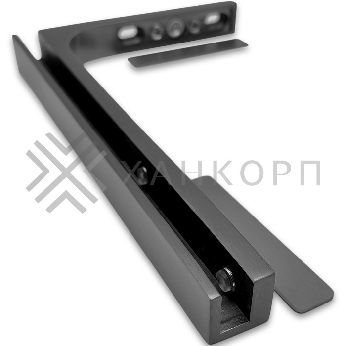 Угловой стабилизатор Диор FDK-4R стена-стекло 90˚ правый, нержавейка/оружейная сталь
