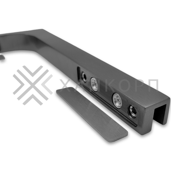 Угловой стабилизатор Диор FDK-4R стена-стекло 90˚ правый, нержавейка/оружейная сталь