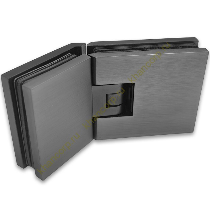 Петля Афродита FDP-234, стекло-стекло 135° с крышками, латунь/оружейная сталь