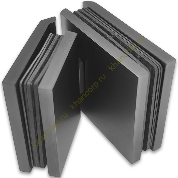 Петля Афродита FDP-234, стекло-стекло 135° с крышками, латунь/оружейная сталь