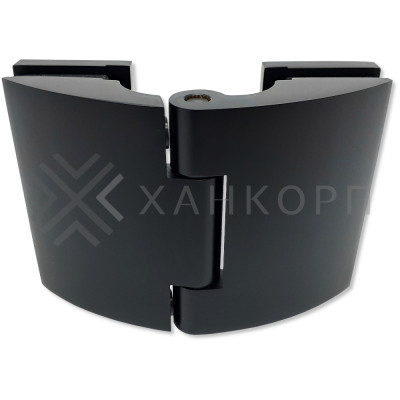 Петля Европа FDP-113 стекло-стекло 180˚ с крышками, латунь/черный