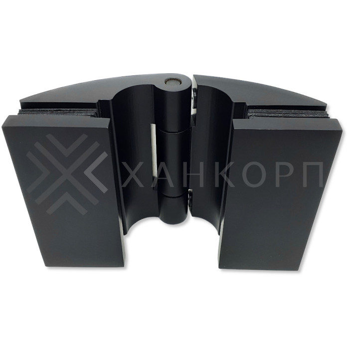 Петля Европа FDP-113 стекло-стекло 180˚ с крышками, латунь/черный