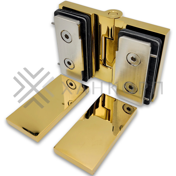 Петля Майя FDP-173 стекло-стекло 135˚-180˚, латунь/золото