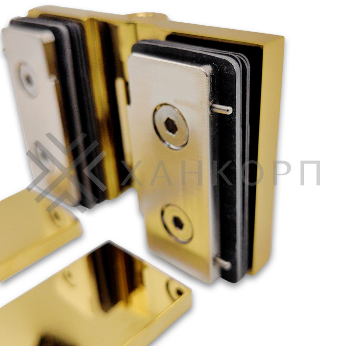 Петля Майя FDP-173 стекло-стекло 135˚-180˚, латунь/золото