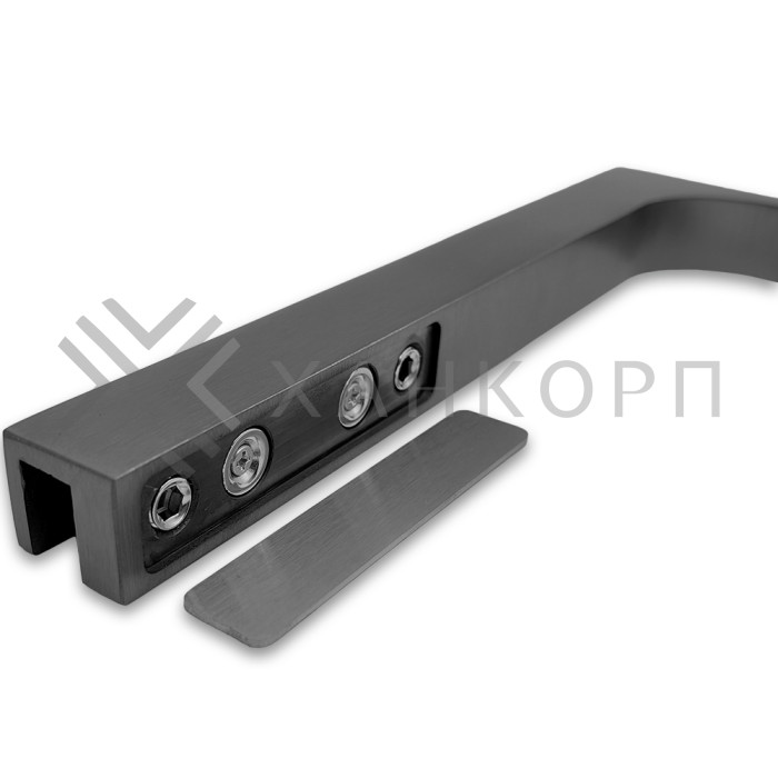 Угловой стабилизатор Диор FDK-4L стена-стекло 90˚ левый, нержавейка/оружейная сталь