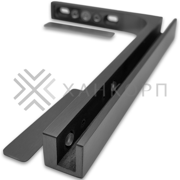 Угловой стабилизатор Диор FDK-4L стена-стекло 90˚ левый, нержавейка/оружейная сталь