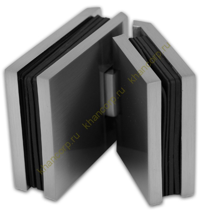 Петля Афродита FDP-234, стекло-стекло 135° с крышками, латунь/матовый