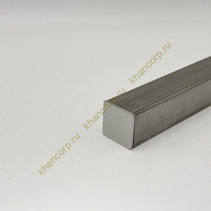 Заглушка FOP-40p.01 для поручня 40*40 мм с пазом, GRIT 600, нержавейка/полированный