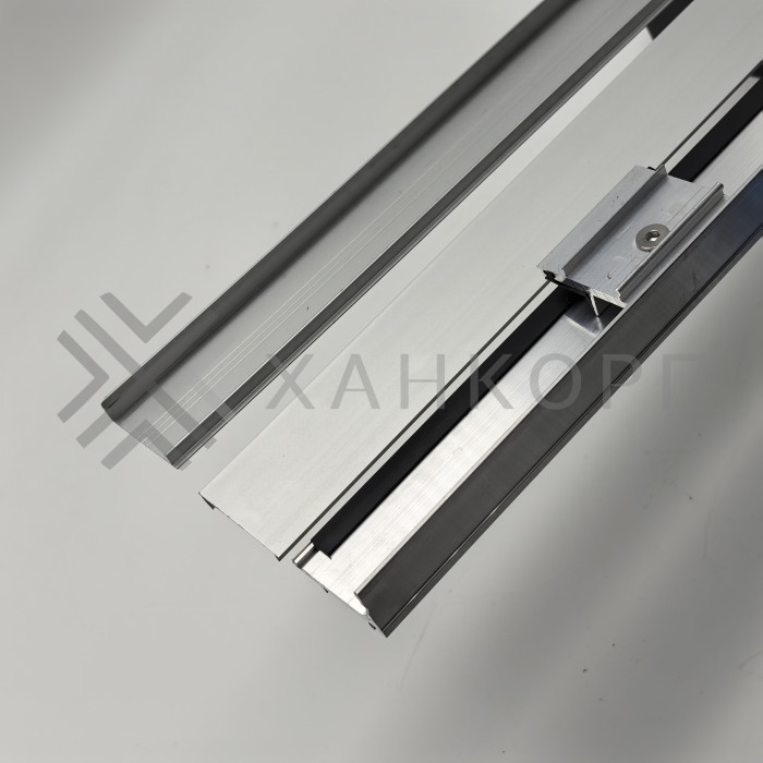 Профиль зажимной FKP-45 в сборе с двумя крышками, алюминий/анодированный