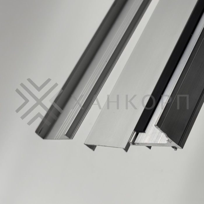 Профиль зажимной FKP-45 в сборе с двумя крышками, алюминий/анодированный