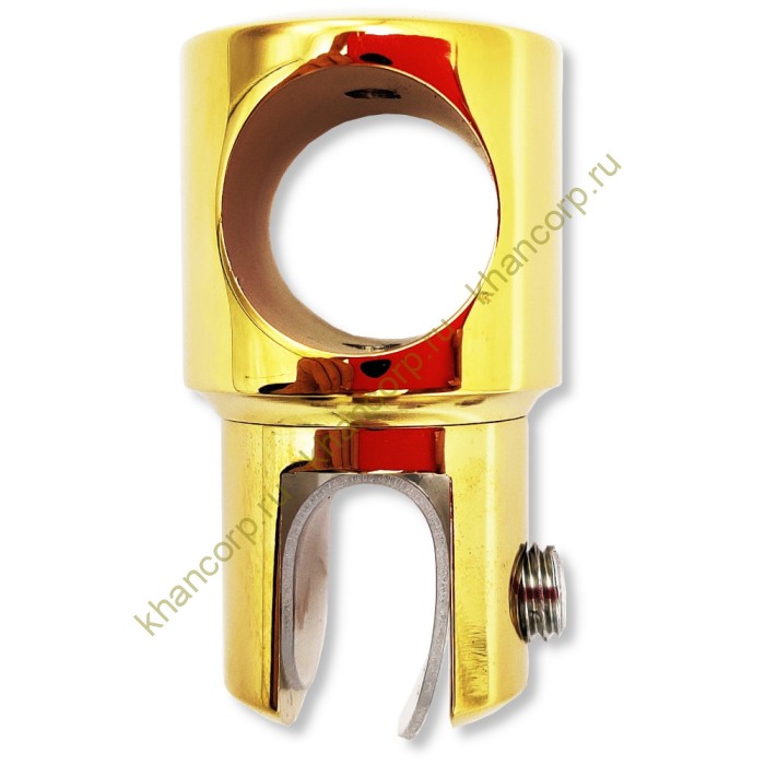 Держатель стекла FDC-11.1 трубы 19 сквозной 0°-360°, латунь/золото