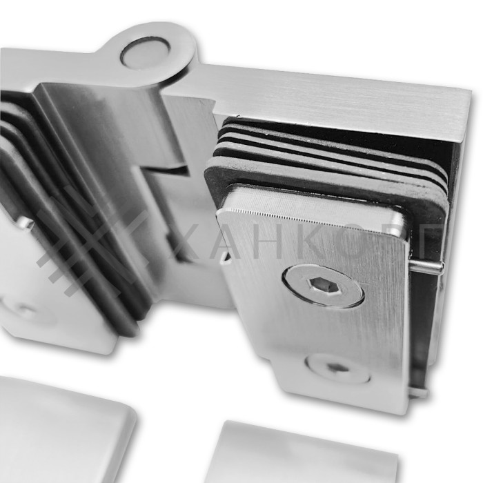 Петля Майя FDP-173 стекло-стекло 135˚-180˚, латунь/матовый