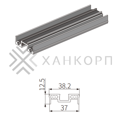 Профиль FMPA-7.3 для стекла боковой, длина 3 м (FDS-19), алюминий/черный