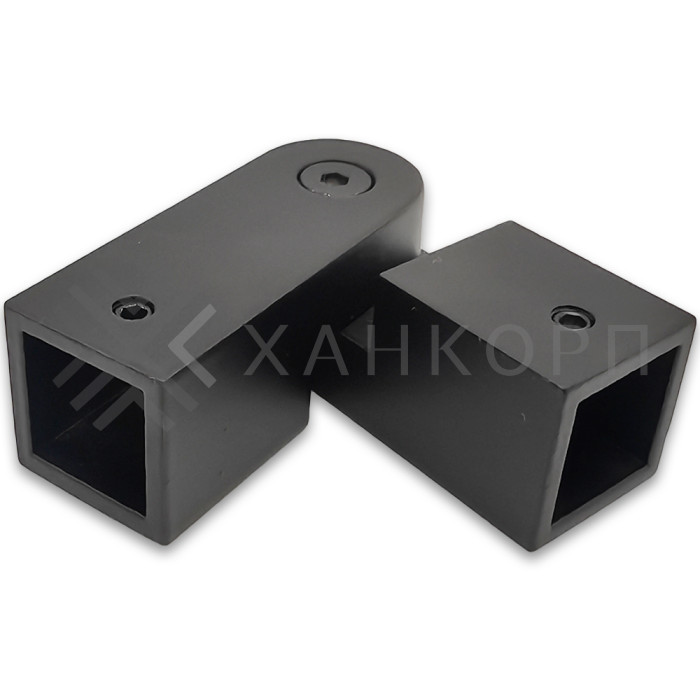 Соединитель FDC-57 трубы 15х15 регулируемый 90°-180°, нержавейка/черный