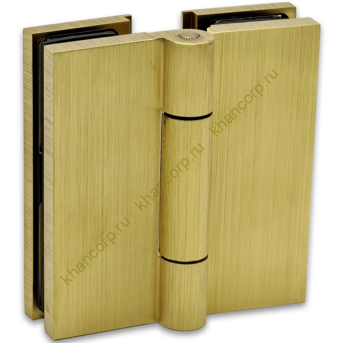 Петля Гера FDP-121, стекло-стекло 180°, латунь/брашированное золото