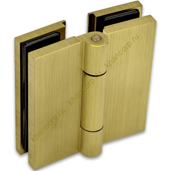 Петля Гера FDP-121, стекло-стекло 180°, латунь/брашированное золото