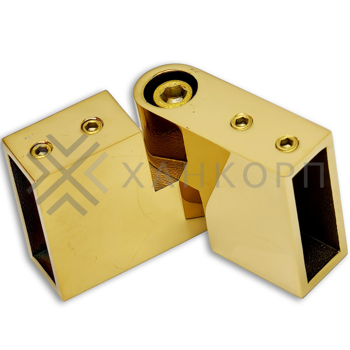 Соединитель трубы FDC-37, 30х10 вертикальный 90°-180°, нержавейка/золото