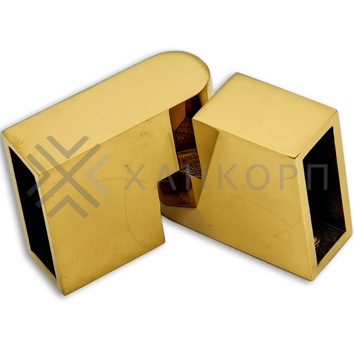 Соединитель трубы FDC-37, 30х10 вертикальный 90°-180°, нержавейка/золото