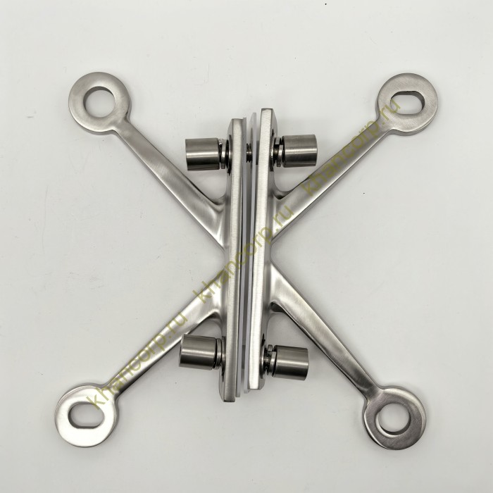 Спайдер FNS-008 на ребро жесткости двусторонний 4 точки, нержавейка/матовый